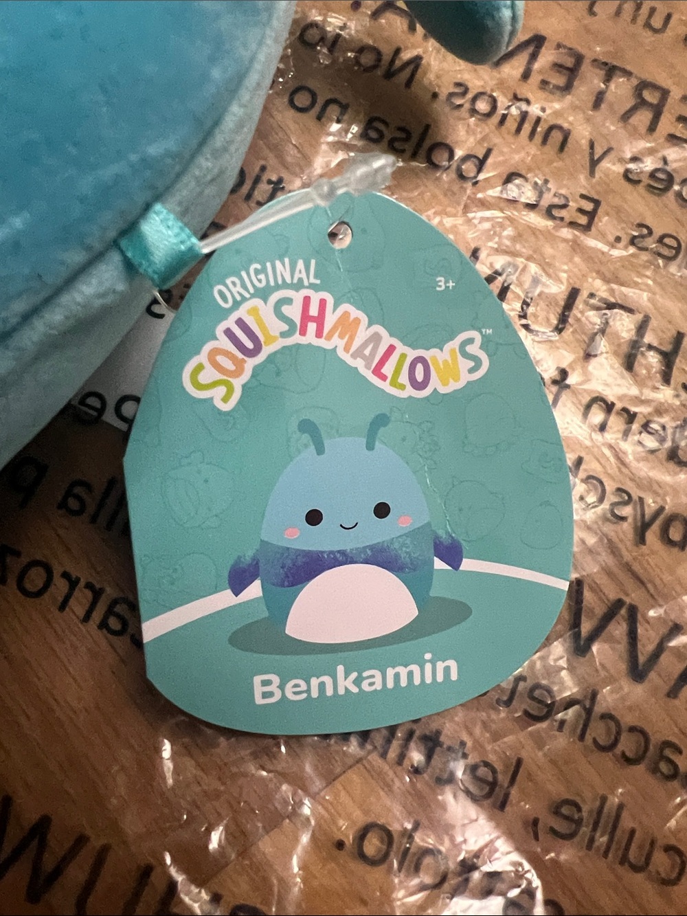 NWT Squishmallows 14” Benkamin the Blue Beetle - Brand New with Tags Large Plush - Picture 4 of 5